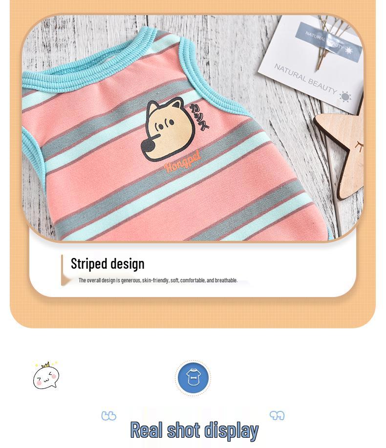 Colorful Striped Warm Vest for Pets - Autumn/Winter Style for Teddy, Pomeranian, Bichon, Cats, and Dogs
