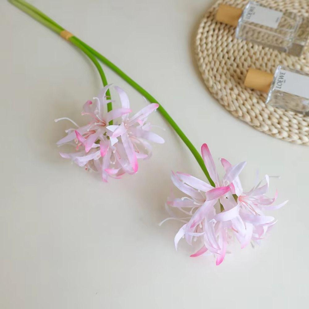 2 Heads Simulation Lycoris Flower Realistic Artificial Silk Flower  Party Decorations