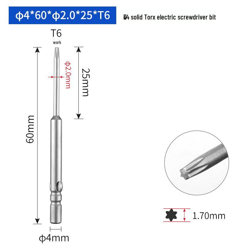 4mm Torx Hex Star-Shaped Electric Screwdriver Bit Head