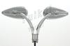 YUIKUI RACING Motorcycle Universal Mirror Motorcycle Aluminum Mirror Skull Chrome and Black Harley Mirror