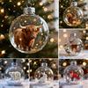 Wildlife Themed Christmas Ornaments 3D Animal Decoration Clear Plastic Xmas Ball Hanging with Sparkling Star Accents for Winter Holiday Tree