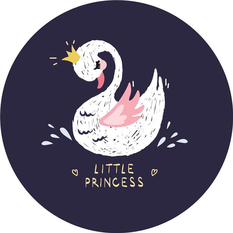 Cute Cartoon Children's Round Rug Living Room Bedroom Rug Children's Game Tent Non-slip Floor Mat Baby Climbing Rug