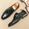 New Fashion Men Pointed Black Brown Dress Business Suit Casual Shoes Monk Strap Loafers Party Wedding Dress Homecoming Footwear