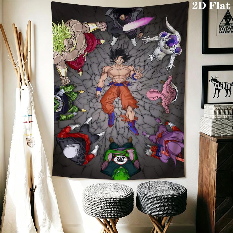 Son Goku Wall Tapestry Aesthetic Wall Hanging Printed Fabric Blanket Decorative Tapestries For Bedroom Living Room Home Decor