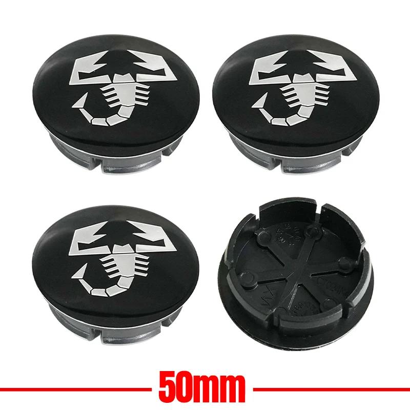 4pcs 3D 50mm logo car emblem Wheel Center Hub Cap auto Rim refit dust-proof badge covers emblem accessories For FIAT Abarth