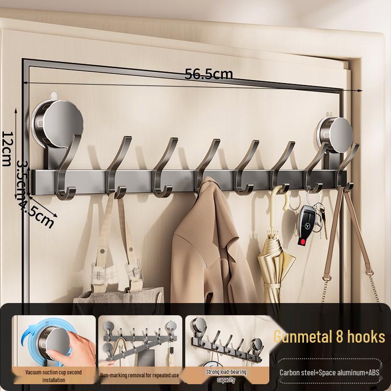 Strong Adhesive No-Drill Suction Cup Door Hook for Clothes and Storage