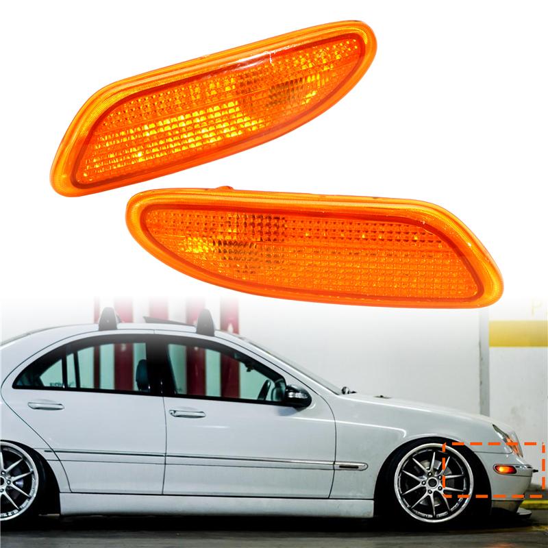 Side Light Turn Signal for Mercedes-Benz C-Class W203 2001-2007 Marker In Bumper Turn Signal Light Replacement Left Right Side