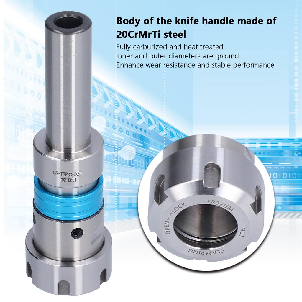 Collet Chuck Hold ing Tapping Tool Extension Rod Straight Shank Round Handle for Milling(GS-T 32-D25 )