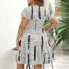 Summer Beach Dress For Women Plus Size Loose  V-Neck Tunic Ruffle Short Sleeve A-Line Comfortable Large Hem Dress