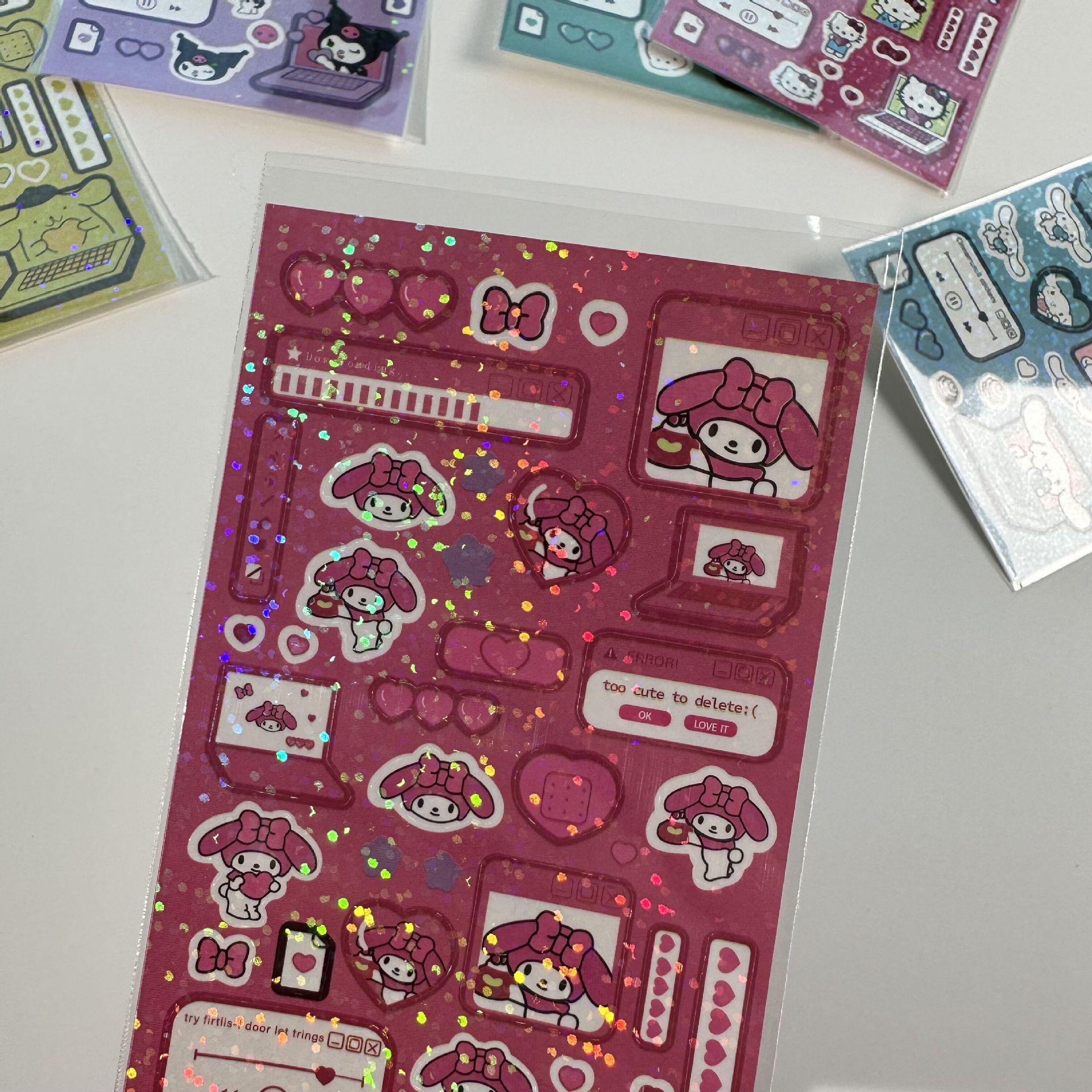 Sanrio Kuromi & Cinnamoroll Laser Stickers for Journaling & Decoration