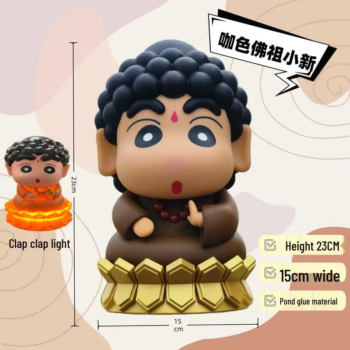 Large Buddha Shin-chan Pat-Pat Light-Up Ornament - Funny Rechargeable Vinyl Toy Figure