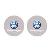 2Pcs Car Logo Coaster Suede Water Cup Anti-Slip Pads Keychain For VW Golf Amarok T5 Phaeton Teramont ID3 Tiguan T-Cross Passat