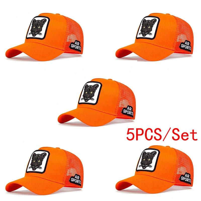 1/5PCS Unisex Cat Embroidery Baseball Net Caps Spring Summer Outdoor Adjustable Casual Patch Hats Men Women Sunscreen Hat