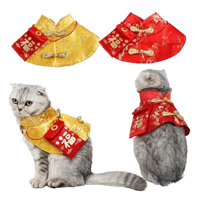 Chinese New Year Pet Costume for Cat Dog Festival Party Pet Cloak with Red Envelope for Spring Festival Cat Photo Props