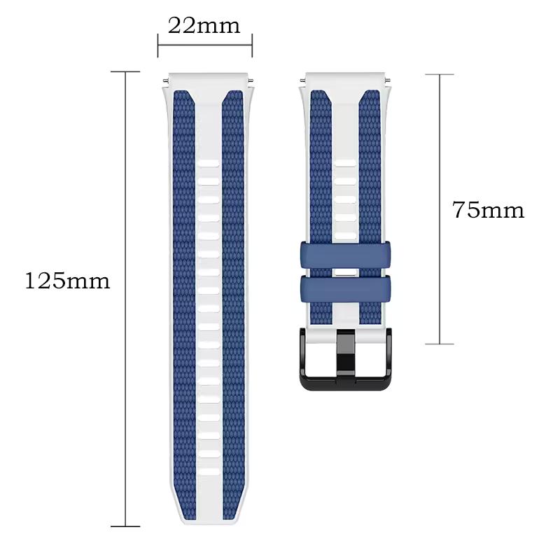 1:1 Original Silicone Strap For Huawei Watch Ultimate 2 Band For GT6 GT5 GT4 GT3 Pro 46mm Two Tones Bracelet 22mm Watchbands