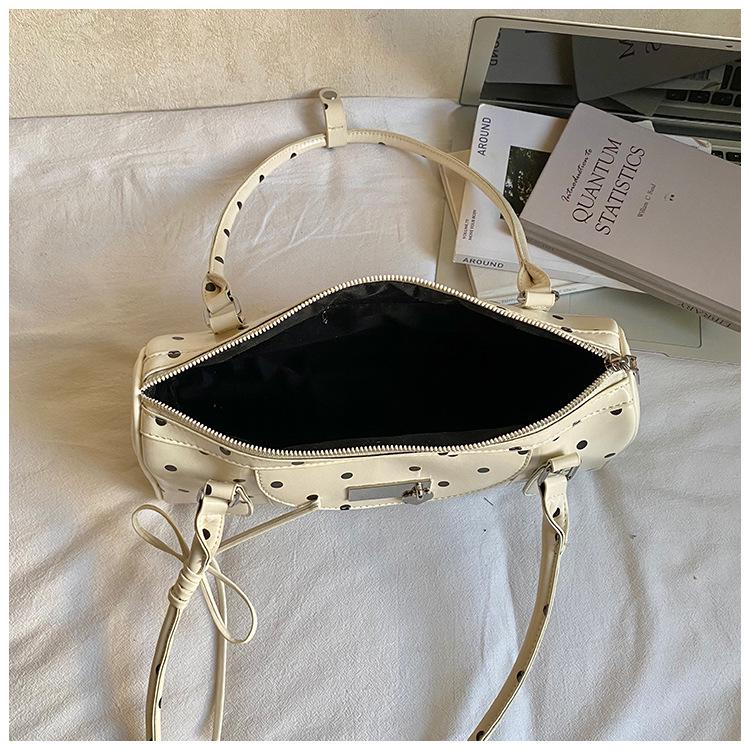 Women's 2026 Polka Dot PU One-Shoulder Crossbody Bag - Stylish & Simple Medium Size Handbag