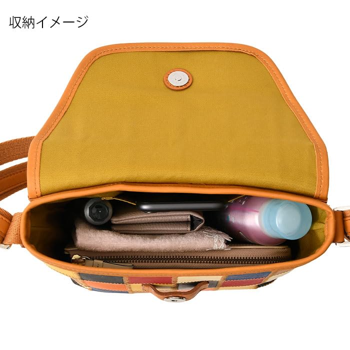 DPC272M Shoulder Bag A5 Compatible Panel Leather Patchwork Magnetic Closure Multicolor [Tryon] Men's