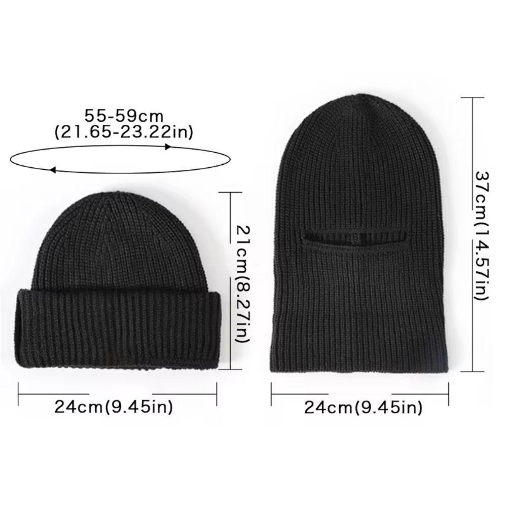 2 w 1 Zimowa Dzianinowa Czapka Kominiarka Wiatroszczelna Ciepła Narciarska Czapka Beanie Mężczyźni Kobiety Taktyczna Rowerowa Bieganie Ocieplacz na Uszy Czapka Pełna Maska na Twarz