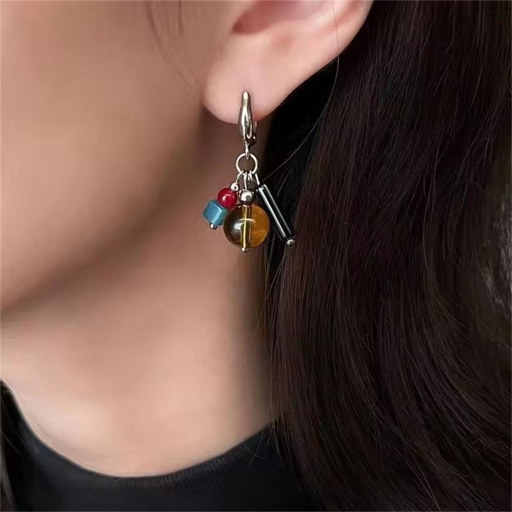 Trendy Asymmetric Dog Earrings In Black Alloy Ear Rings Jewelry Perfect For Young Women Seeking Fashionable Accessories