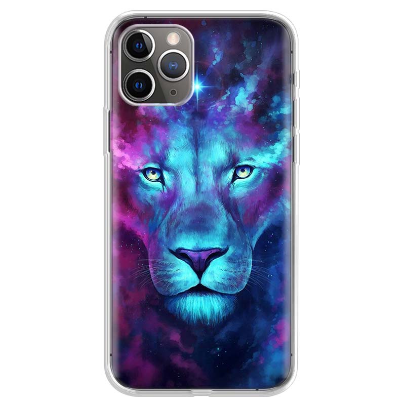 Animal Lions and Cheetahs Phone Case For iPhone 17 Air 11 13 Mini 14 15 Plus 16 12 Pro Max 16E SE 7 8 Pattern Soft TPU Back Cove