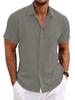 Men's Short Sleeve Linen Shirt, Casual Breathable Summer Essential for Daily Wear