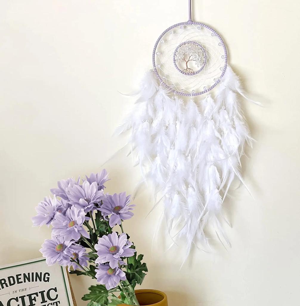 Wall Hanging Dream Catchers Gem Crystal Tree Of Life Dream Catcher Home Decoration Room Wind Chimes Ornaments Dream Catchers