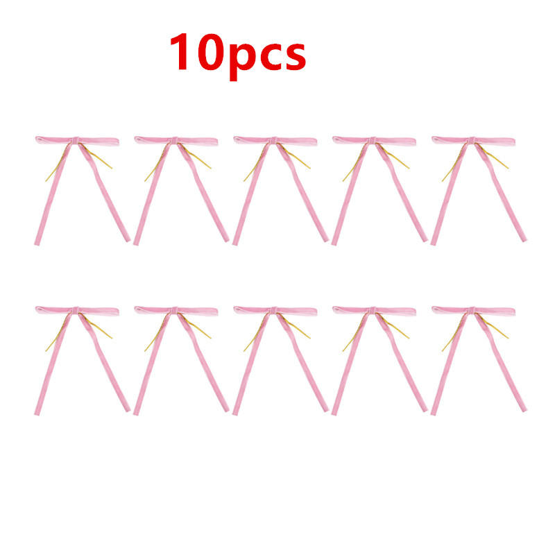 10 Pcs Velvet Bow Tie Christmas Tree Decorative Craft Gifts Bag Packaging Knot Pendant DIY Accessories Ornaments Home Decoration