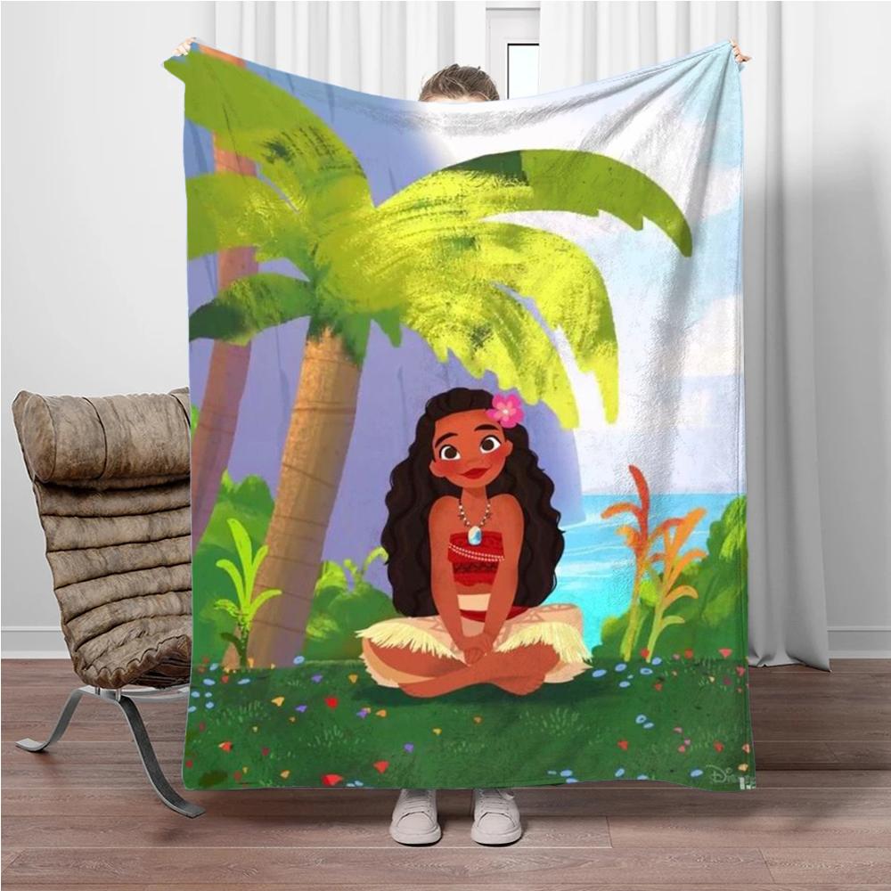 Disney Cartoon Moana Room Warming Decorative Flannel Thin Blanket.Office,Chair,for Sofa,Living room,Travel Picnic Blanket Gifts