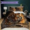 Custom Name White Tiger Artwork Bedding,Quilt Set Quilt Cover Pillowcase Home Birthday Gift(1 * Duvet Cover + 2 * Pillowcase, Without Core)_lx