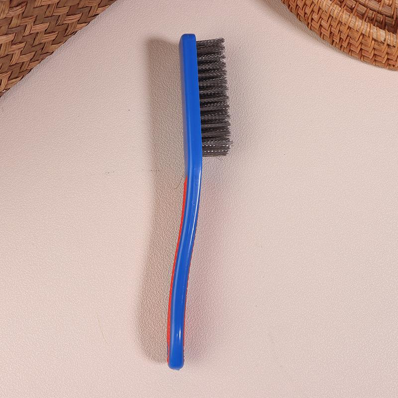 Durable Stainless Steel Wire Brush Silicone Handle Red And Blue Paint Removal Tool Scratch Brushes Cleaning Metal Rust Brush