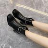 Fashion 2024 New Women Punk Platform Short Shoes Mid Heels Chelsea Boots Designer Zipper Warm Plush Ankle Boots Motorcycle Botas
