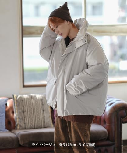 IMPROMES Men's SIDEWAYSTANCE Poly-Stretch Padded Down Jacket, Light Beige