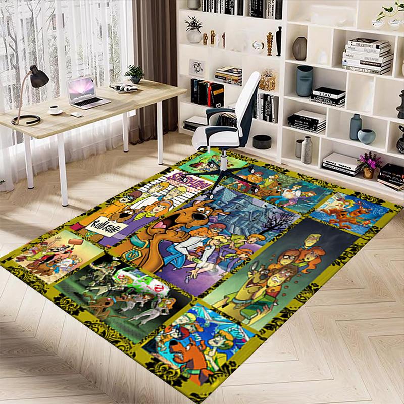 1pc Scoobydoo Mystery Night Carpet for Playroom Bedroom Living Room Sofa Home Decor,kids Game Area Rug Non-slip Floor Mat Y826101