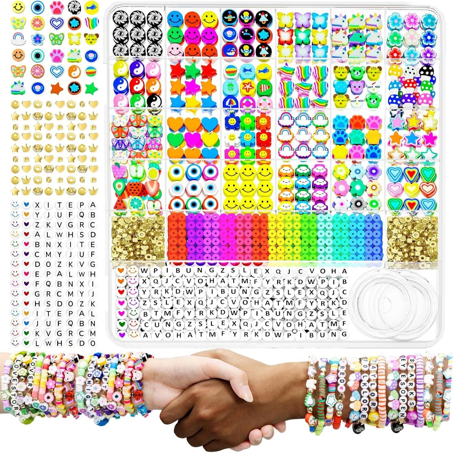 

1642 Pieces Of Animal Love Smiley Face Children S Diy Soft Pottery Perforated Beads Letter Beads Bracelet Necklace Cover Packing size: 23 * 19 * 1.8cm