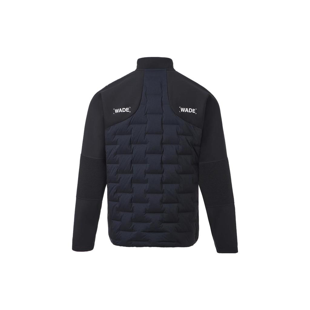 Li Ning Down Jackets Men's Black Stand Collar Moderate Down Jacket AYMT159-1