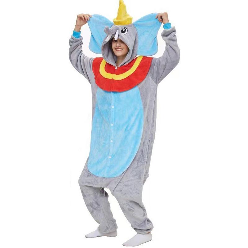 

Dumbo Cartoon Flannel Pajama Set For Sleep And Lounge Comforts For Adults XL синий