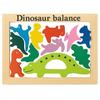 Dřevěná balanční hra Dinosaurus 11 dílů Barevná Hravá vzdělávací hra pro děti