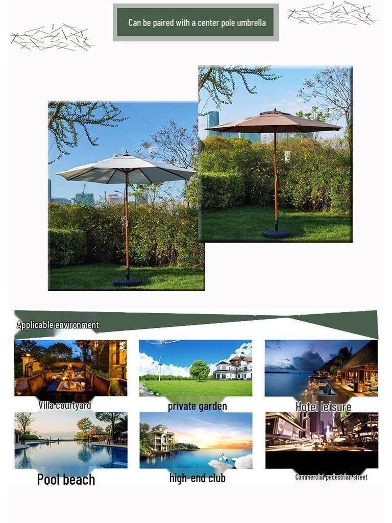 Outdoor Sunshade Parasol Water-Filled Base for Center Pole Umbrella
