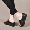 Thick-soled slippers women's outer wear summer new first-layer cowhide mesh sandals open-toed wedge heel muffin shoes