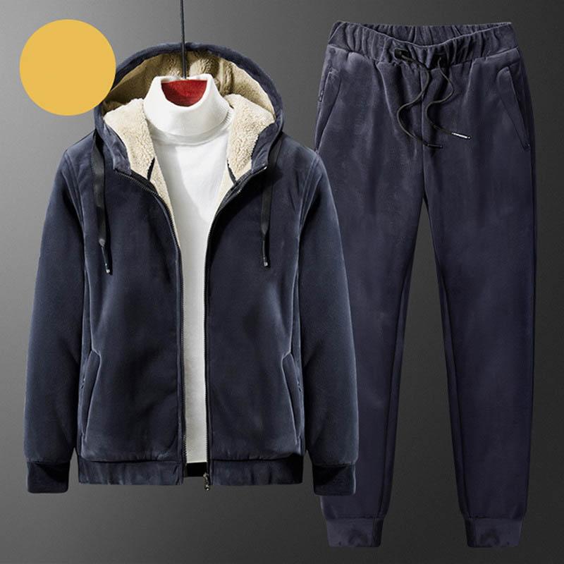 

Кашемировый спортивный костюм Мужские комплекты Флисовый Толстый С капюшоном Брендовый Повседневный Спортивные костюмы Мужские комплекты Куртка + Брюки Теплый Мех Зимняя Толстовка S