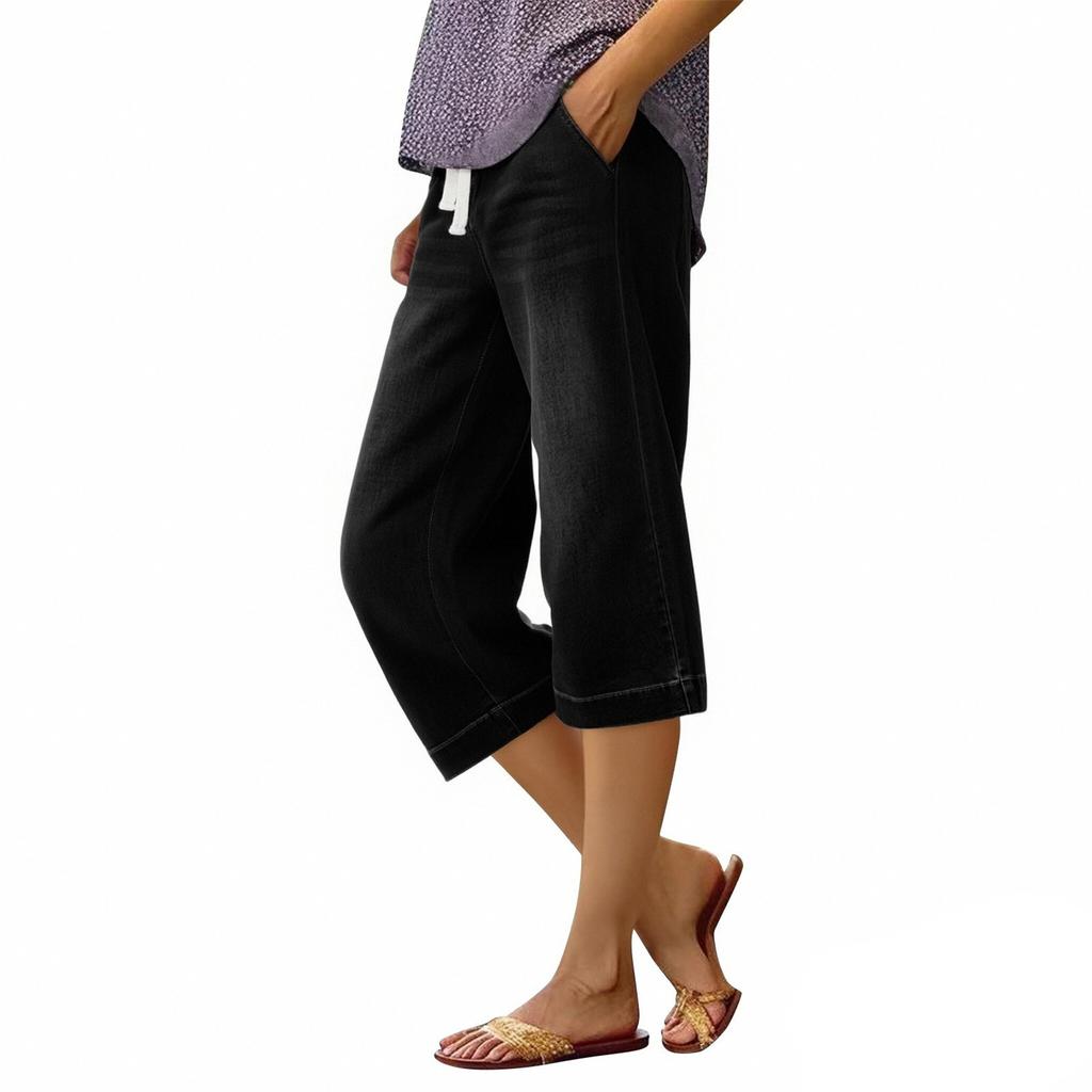 Jean taille haute pour femme, extensible, évasé, jambes droites, ourlet tendance