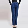 GMXIA Middle-aged and Elderly Women's Pants, Spring and Summer Mom Jeans, Large-sized Stretch, High-waisted, Loose Harem Straight-leg Pants