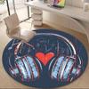 1pc Music Love Office Round Area Rug, Indoor Mat Suitable ForOffice, Under Office Chairs Bedroom Living Room Home Decor T171