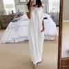 Women's Fashion Color Short-Sleeved Long Casual Dress