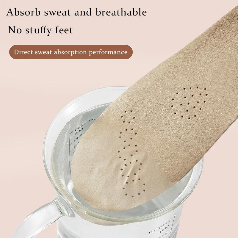 Cowhide Insoles Leather Latex Sports Insole Shoes Arch Support Soft Shoe Pads Shock Absorbing Plantar Fasciitis Template Inserts