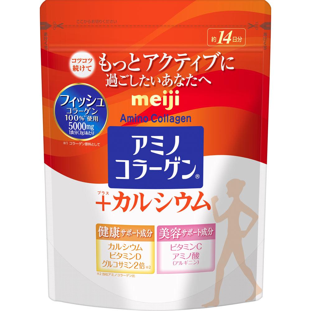 

Meiji (formerly Meiji Seika) Amino Collagen Plus Calcium 98g Beautiful skin Collagen 1
