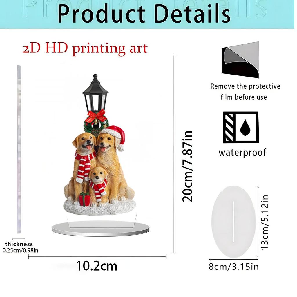 Christmas Santa Claus Snow Scene 2D Acrylic Ornament for Home Décor