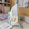 Süßer Nylon-Rucksack für Damen – Kawaii Stern & Punkt Muster Schultasche mit mehreren Taschen und verstellbaren Trägern, Perfekt für den täglichen Gebrauch