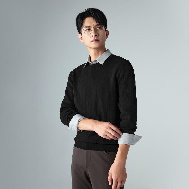 LILANZ Men's Pure Cotton Textured Crew Neck Knit Sweater