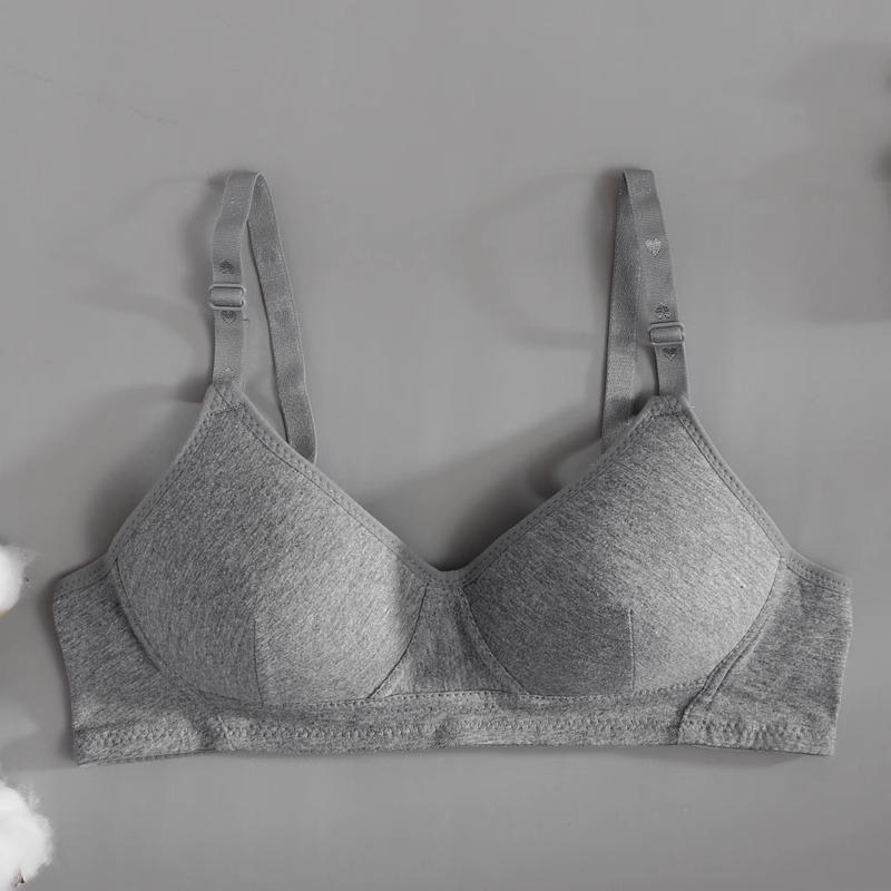 Teen Girls' Pure Cotton Push-up Bra for Small Busts - Thin Style, Cross-border Design